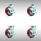 Service Caster 5 Inch SS Poly on Aluminum Swivel Caster Set with Roller Bearings and Brakes SCC SCC-SS30S520-PAR-TLB-4 - alternate 2